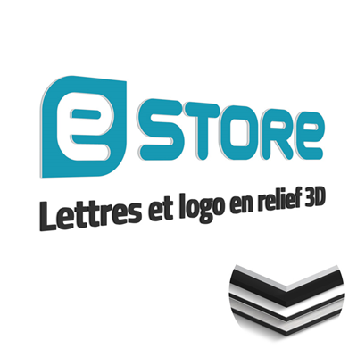 Lettres et logo en relief 3D