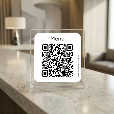 Code QR préformaté sur support plexi