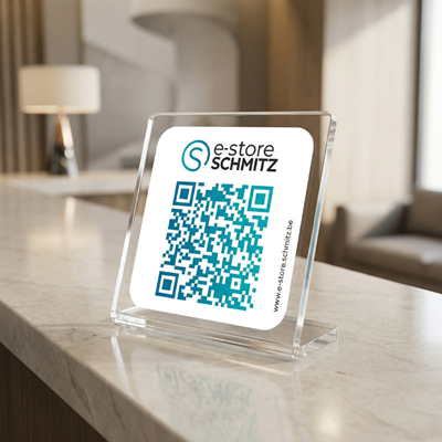 Code QR personnalisé sur support plexi