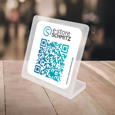 Code QR personnalisé sur support plexi