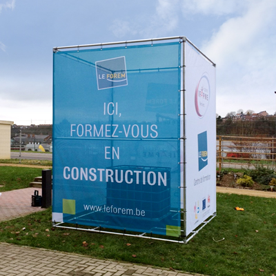 Cube publicitaire pour bâche