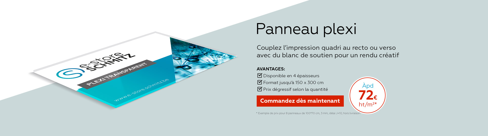 Impression sur plexi transparent (quadri + blanc)