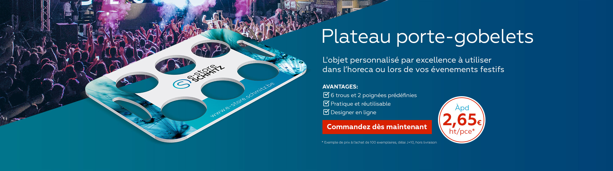Plateau porte-gobelets imprimé 