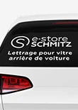 Lettrage couleur pour vitre arrière de voiture