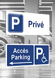 Pictogrammes parking avec texte