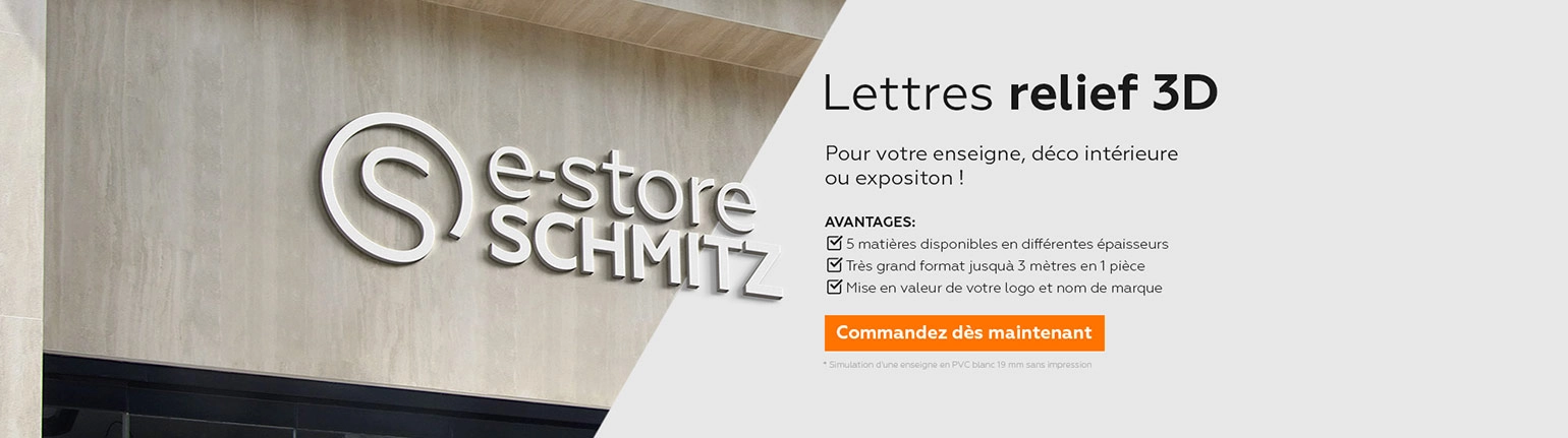 Lettres et logo en relief 3D