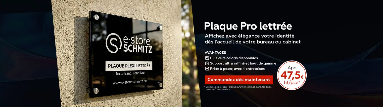 Plaque professionnelle plexi lettrée