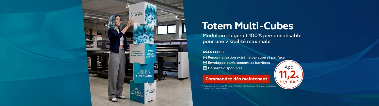 Impression Cubes Alvéolaires pour Totem Multi-Cubes 100% personnalisables